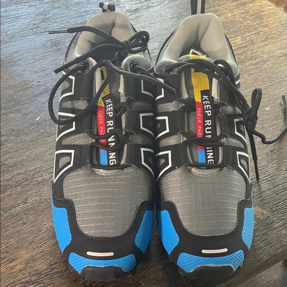 Women's Athletic Shoes - Black, Gray, and Blue